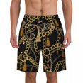 thumbnail image 1 of Bathing Suit Gold Chains Board Shorts Summer Beads Print Y2K Retro Beach Shorts Men's Design Quick Drying Swim Trunks, 1 of 5