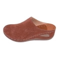 thumbnail image 6 of Mules for Women Bohemian Hollow out Slip on Wedge Sandals Closed Toe Slides Comfy Arch Support Summer Walking Shoes Brown Size 8, 6 of 6