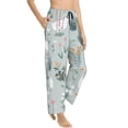 thumbnail image 2 of Sigee Goose and Doodle Flowers Print Women's Soft Pajama Pants - Breathable and Comfortable Lounge Sleep Bottoms with Elastic Waistband and Pockets-X-Large, 2 of 9
