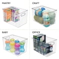 thumbnail image 6 of mDesign Deep Plastic Home Storage Organizer Bin, Built-In Handles, 2 Pack, Clear, 6 of 9