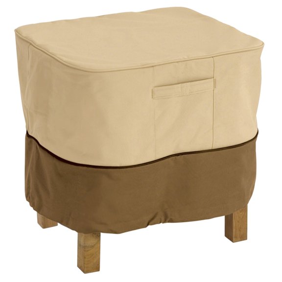 Classic Accessories Veranda Water-Resistant 31 Inch Square Patio Ottoman/Side Table Cover