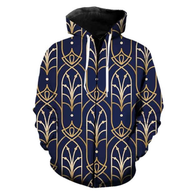 Sudadera con capucha y cremallera con estampado geométrico abstracto para hombre, gran oferta 2024, informal, divertida, fresca, unisex, estilo hip hop, Harajuku, para adolescentes.