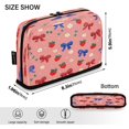 thumbnail image 3 of Standing Pencil Case with Base Large Capacity Stationery Pouch Pen Bag with Zipper for Women Men Bows and Strawberries Pattern, 3 of 7