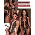 thumbnail image 3 of Chunoy Women Sexy Lingerie One Piece Lace Lingerie Bodysuit Deep V Teddy Babydoll Nightgown Sleepwear, 3 of 6