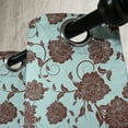 thumbnail image 2 of Ambesonne Floral Grommet Curtain Single Panel, Flower Ornaments Retro, 50"x60", Pale Blue Brown, 2 of 5