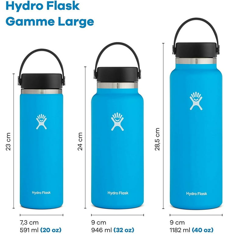 Hydro Flask 20 oz Wide Mouth Water Bottle Stainless Steel & Vacuum  Insulated with Leak Proof Flex Cap - Black