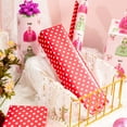 thumbnail image 3 of HOMERAL Reversible Baby Shower Wrapping Paper Roll - Mini Roll - Pink Angels & Red Polka Dot Gift Wrap For Girl Baby Shower, Birthday - 17 Inch x 33 Feet, 3 of 6