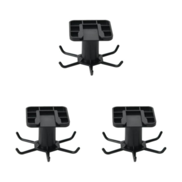 stanreset 1/2/3/5 Kitchen Hanger Replacement Solid Color 360 Degree Rotatable 6 Claw Cup Cooking Tool Brush Tie Rack Holder Accessories Black 3PCS