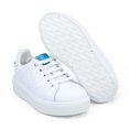 thumbnail image 3 of Victoria Girls Casual Leather Shoes, White \ Blue,3 M US, 3 of 7