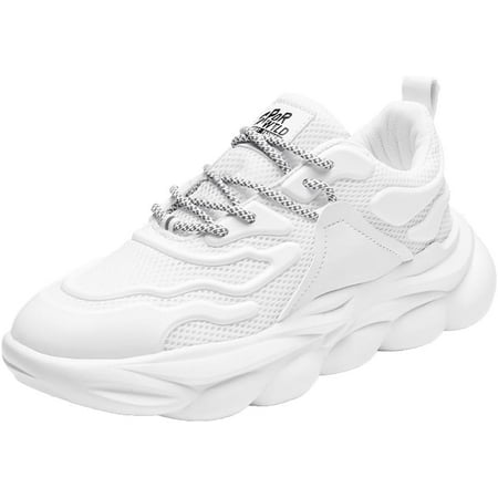 Men s Fashion Thick Sole Mesh Sneakers Road Running Walking Shoes