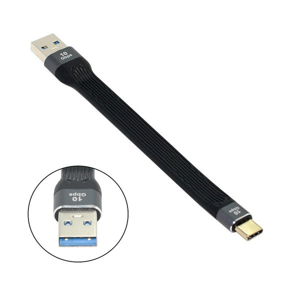 JSER 10Gbps USB 3.1 Type C Male to USB3.0 Type A Male Flat Slim FPC Data Cable 13cm for Laptop Phone