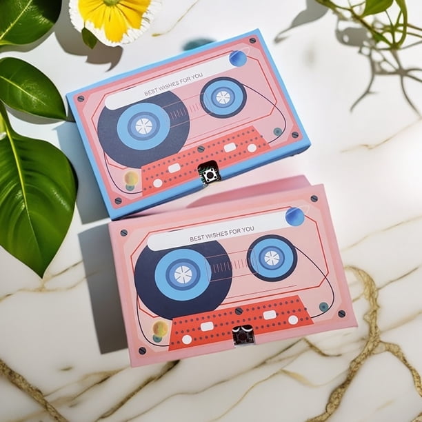 Tarjeta de felicitación grabable por voz en casete estilo años 60 – Tarjeta de mensaje de audio vintage, inserto personalizado, regalo retro nostálgico para cumpleaños, aniversarios, fiestas