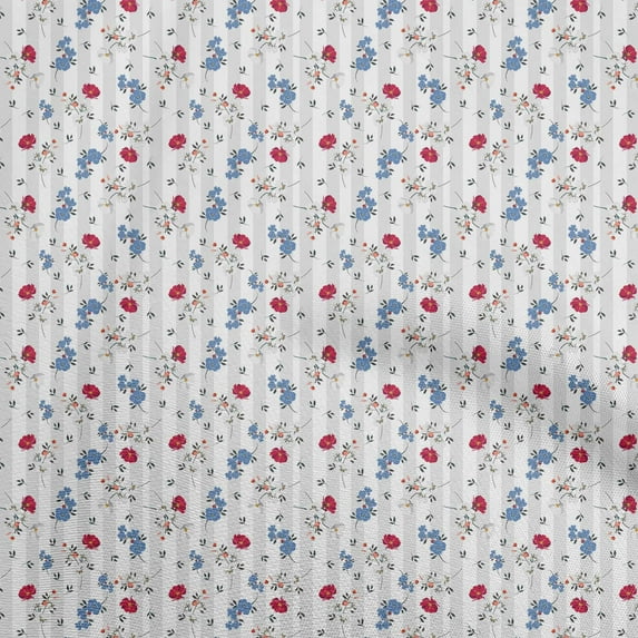 oneOone Rayon Light Gray Fabric Floral Sewing Material Print Fabric By The Yard 56 Inch Wide