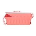 thumbnail image 4 of 3pcs Resin Rectangular Planting Pot Drainage Hole Vegetable Flower Planter Home Garden Plant Tray Pink 44x19x14cm, 4 of 8