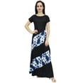 thumbnail image 1 of Bimba Robe Longue Maxi pour Femme Imprimé Shibori en Rayonne Été Boho Vacances-18, 1 of 7