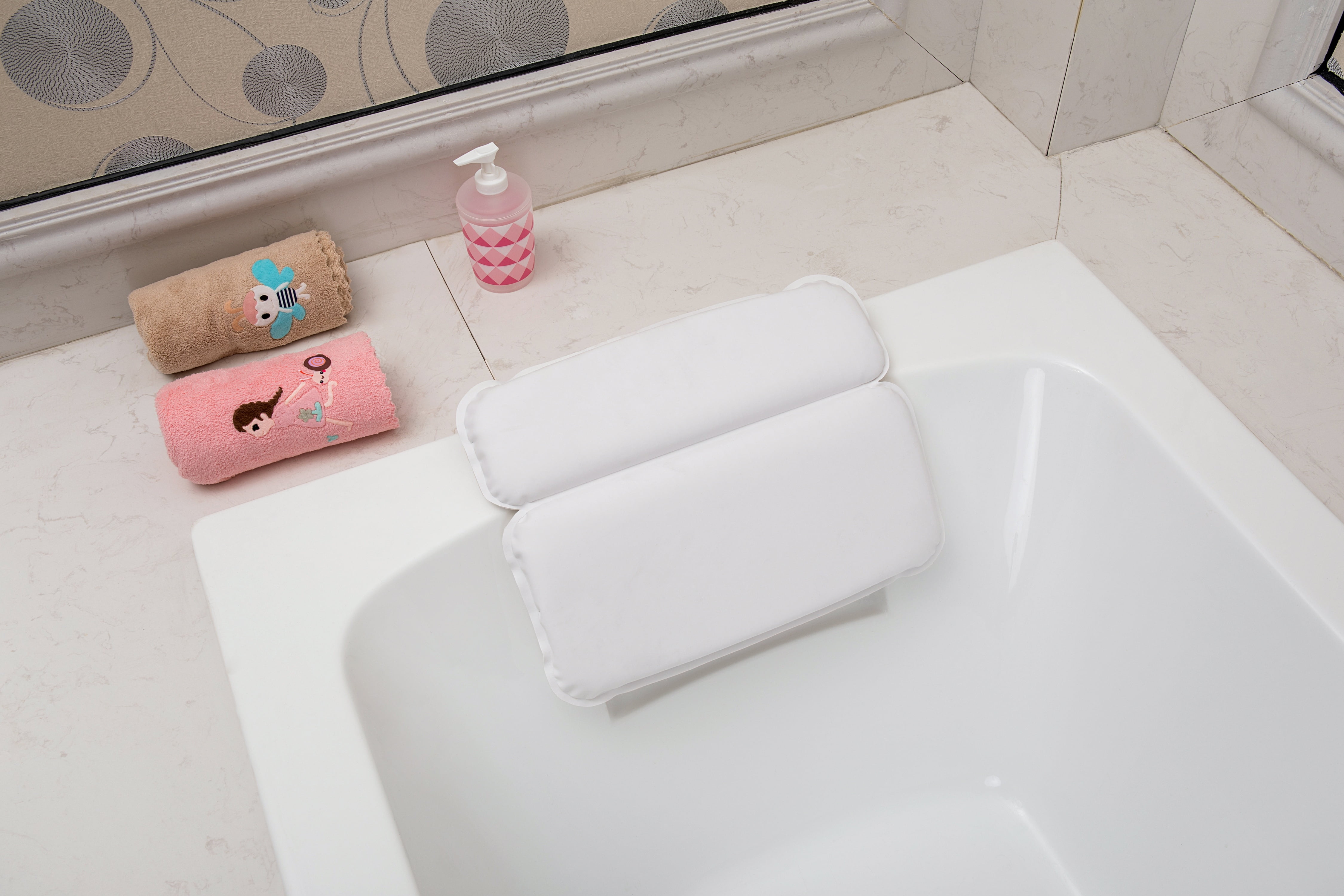 New PU Foam Sponge Pillow NonSlip Soft Bath Pillow Helps Support Head Back Shoulder and Neck