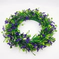 thumbnail image 4 of Corona de flores de plástico de 42 cm - Simulación realista, diseño de anillo completo - para decoración de puertas/paredes en primavera/boda, 4 of 4