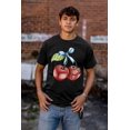thumbnail image 5 of Coquette Watercolor Cherries with Bow Plus Size Crewneck Graphic Tee Shirt Brisco Brands 4X, 5 of 6