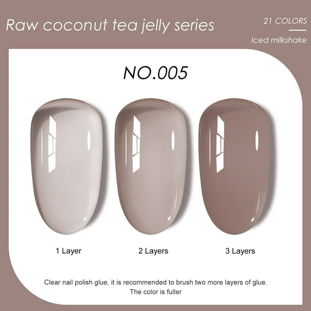 Esmalte de uñas semitransparente de 20 colores, crema, transparente, para decoración de uñas, 7,5 ml.