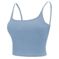 thumbnail image 1 of Gibobby Sujetador sin mangas para mujer, cómodo y Sexy, de verano, con cuello cuadrado, transpirable, deportivo Brasier deportivo mujer(Azul,M), 1 of 5