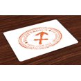 thumbnail image 1 of Ambesonne Sagittarius Place Mats Set of 4, Grunge Zodiac, Standard Size, Orange and White, 1 of 4