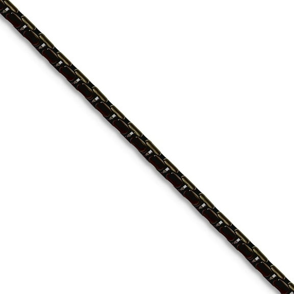 Stainless Steel Polished Black Ip Plated 1.7mm Elongated Box Chain Necklace 18 Inch Chain Necklace for Women and Men