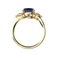 thumbnail image 2 of Star K� Three 3 Stone 8mm Round Created Sapphire Trillion Engagement Promise Comfort fit Ring, 2 of 9