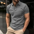 thumbnail image 2 of JLFKNG Summer Mens Cool T Shirt Short Sleeve Shirt For Men Summer Casual Solid Color Slim Fit Holiday Shirts Tops Suitable For Vacation, 2 of 6