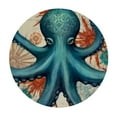 thumbnail image 2 of JEUXUS  Blue-Green Octopus Table Cloth Seaweed Starfish Coral Sailboat Flower Textures Vintage Round Tablecloth for Dining Room, Party, Banquet, 2 of 7