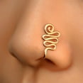 thumbnail image 2 of Piercing falso para la nariz, aro en forma de U con clip para la oreja y cristales brillantes para mujeres y hombres. Oro, 2 of 7