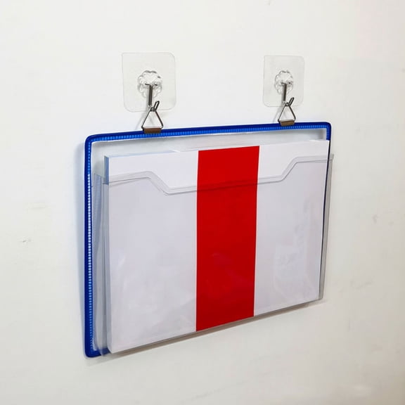 HONMEET 2-Pack Clear Plastic Wall File Organizers for Documents and Papers, 12.4 x 0.8 Inches, Space-Saving Wall Mount Holders