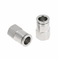 thumbnail image 1 of Conectores de aire de 1/2" hembra para manguera, 2 piezas, acero inoxidable 304, tono plateado, BSPT de 3/8", 1 of 7