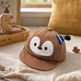 thumbnail image 5 of Baby Boys Girls Baseball Cap Windproof Sun Hat Infant Toddler Duckbill Cap Soft Brim Cartoon Penguin Pattern Casual Outdoor Hat, 5 of 6