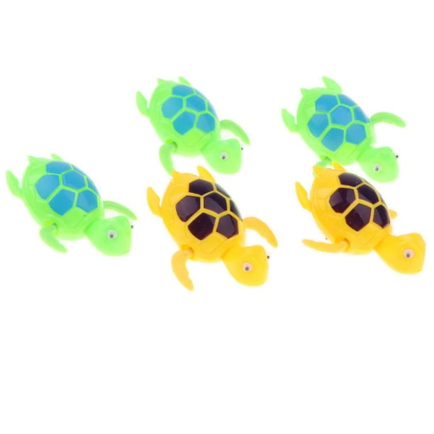 Paquete de 5 piezas de juguete acuático para nadar en forma de tortuga.