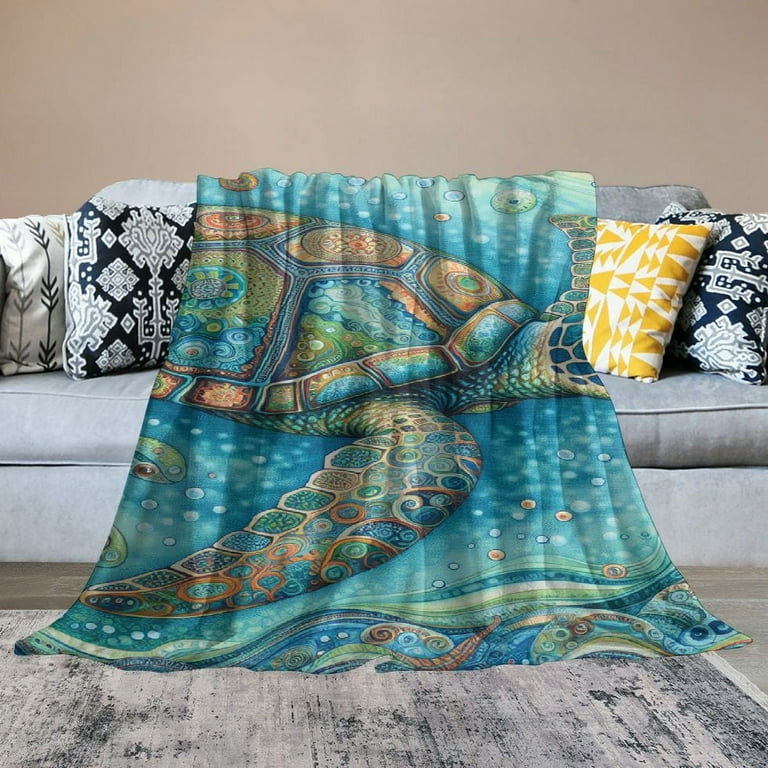 YANMS Turtle Blanket, Sea Animal Turtle Throw Blanket Blankets