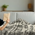 thumbnail image 3 of Fast Food Soft Flannel Fleece Blanket, Cheeseburger with Fries Chicken Wings Pizza and Lemonade Cuisine Sketch Art, Cozy Plush for Indoor and Outdoor Use, 50" x 60", Beige and Black, by Ambesonne, 3 of 5