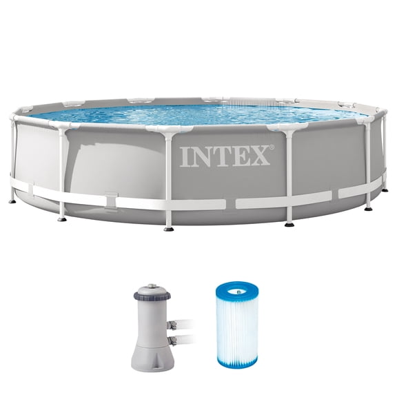 Open Box Intex 12'x 30" Prism Frame Above Ground Swimming Pool with Pump