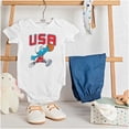 thumbnail image 3 of The Smurfs Basketball Player Team USA Bodysuit Jumper Boys Infant Baby Brisco Brands NB, 3 of 6