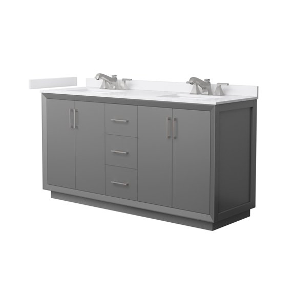 Wyndham Collection Wcf4141-66D-Vca-Us3mxx Strada 66" Free Standing Double Basin Vanity Set