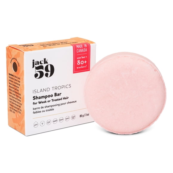jack59 Island Tropics Shampoo Bar for Normal, Weak or Treated Hair - 85 g