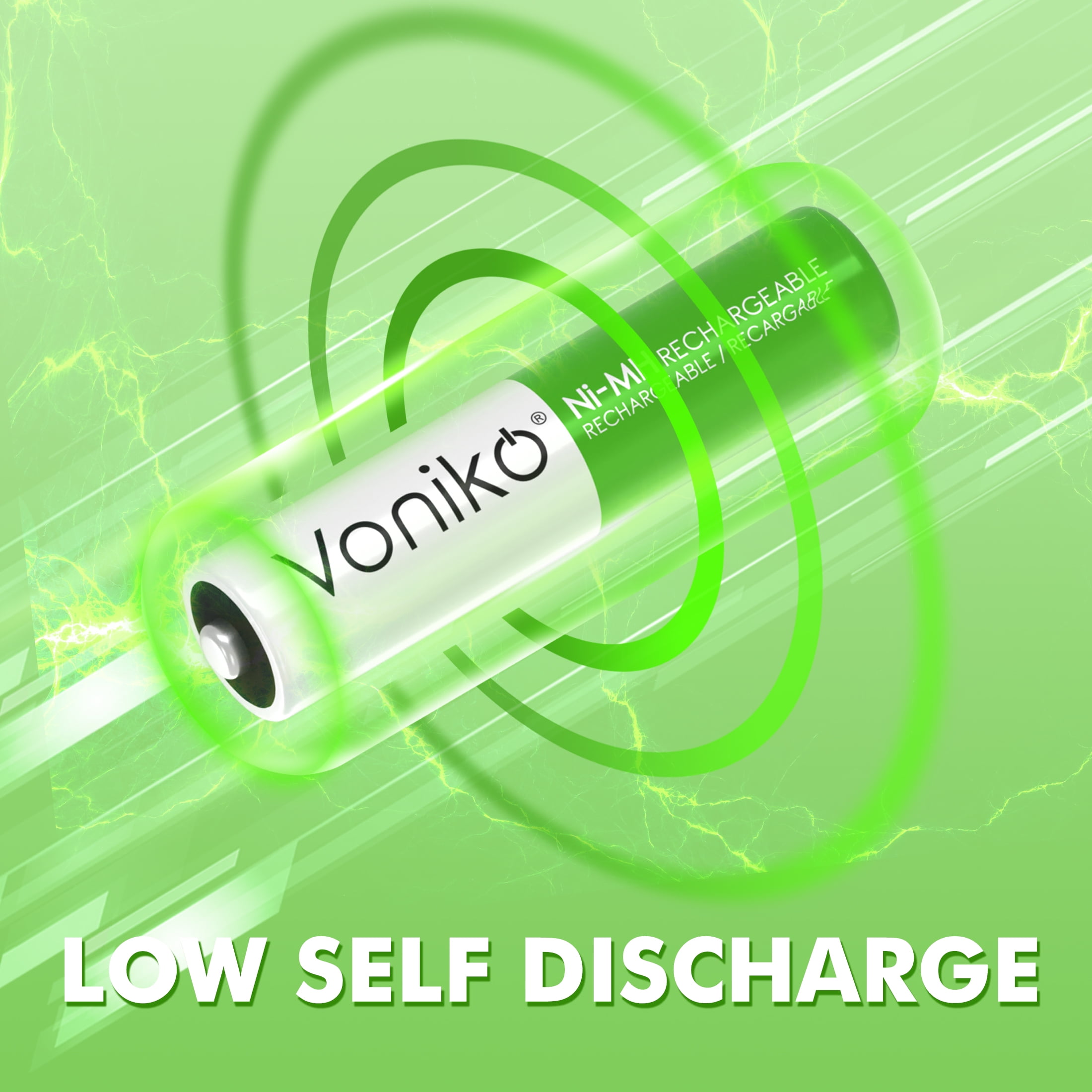 Voniko Rechargeable NIMH AAA Batteries 12 Pack, 1.2V 850mAh Recharge up to 1000x Times