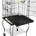 thumbnail image 4 of ZENSTYLE 63.9" Rolling Bird Cage Detachable Stand Metal Frame Medium Brid House, Black, 4 of 13
