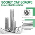 thumbnail image 4 of Fully Threaded Metric M3 Countersunk Head Socket Cap Screws, High-Quality 304 Stainless Steel for Long Service Life in Furniture Maintenance &amp; DIY Projects, Transparent, 4 of 5