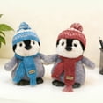 thumbnail image 7 of 11.81" Winter Penguin Plush Toy with Knit Hat Scarf, Soft Stuffed Penguin Plush Penguin Stuffed Animal for Home Decor Office Birthday Gift for Family Friends Lover,Red, 7 of 7