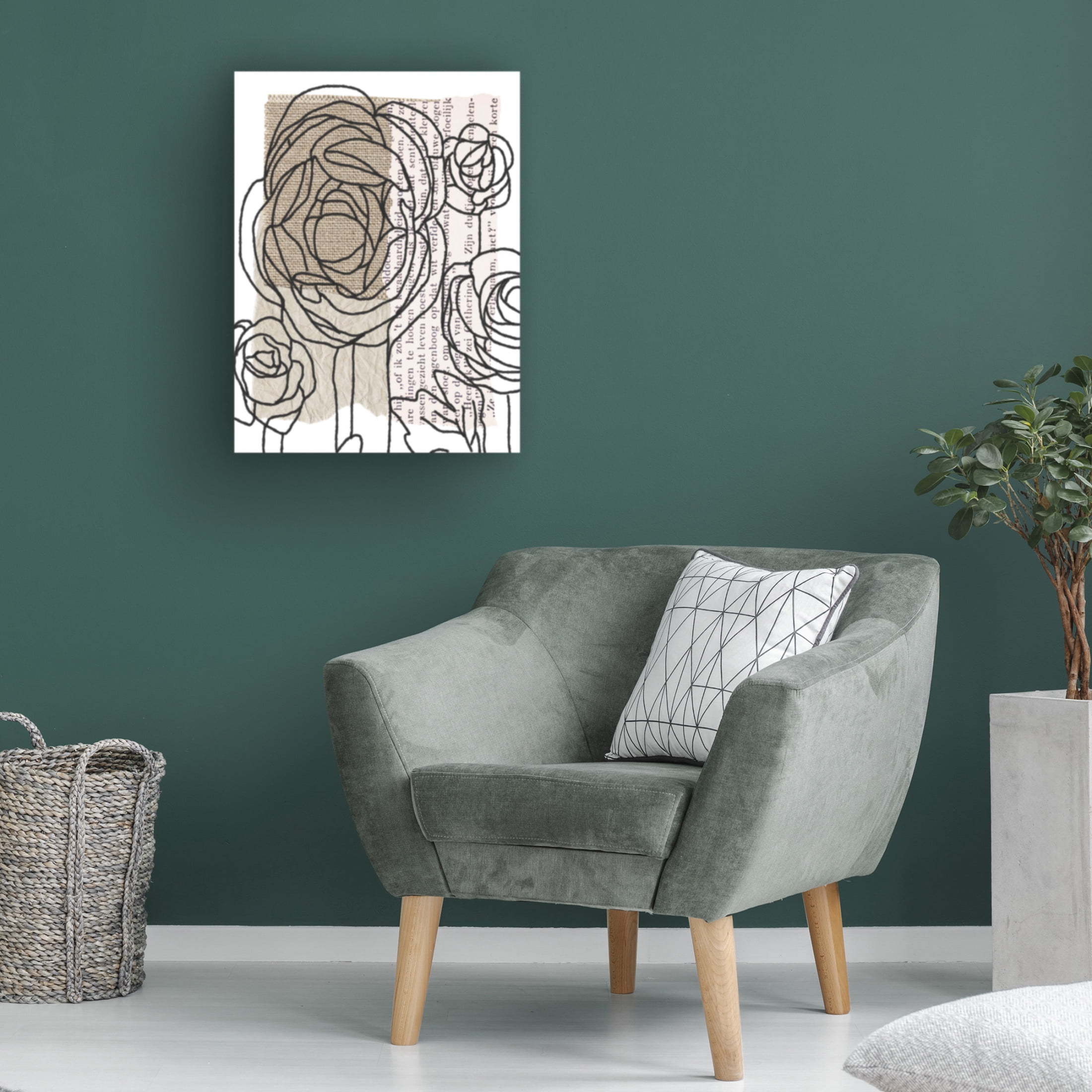 Trademark Fine Art Alonzo Saunders  Drawn Flowers I Canvas Wall Art