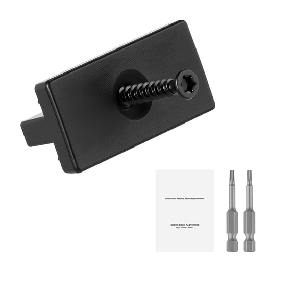 KFFKFF 500PCS Hidden Deck Fasteners for Composite Decking Boards, Universal Clips & Plastic Fasteners with Metal Screws, Polypropylene PP Clips Compatible with 0.22-Inch Gaps, Black
