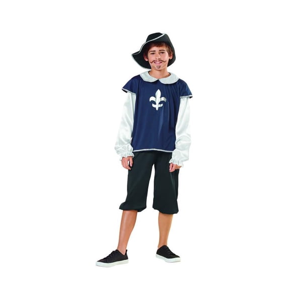 Northlight Boys Musketeer Halloween Children's Costume - Ages 7-9 Years - Blue and White
