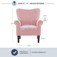 thumbnail image 5 of BELLEZE Accent Chair Armchair for Living Room - Allston (Pink), 5 of 7