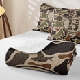 thumbnail image 4 of meiyoeat Green Rustic Camo Letter Twin Quilt Set for Men Boys, Wildlife Duck Print Twin Coverlet Set, 2pcs, 1 Comforter and 1 Pillowcase, 4 of 7