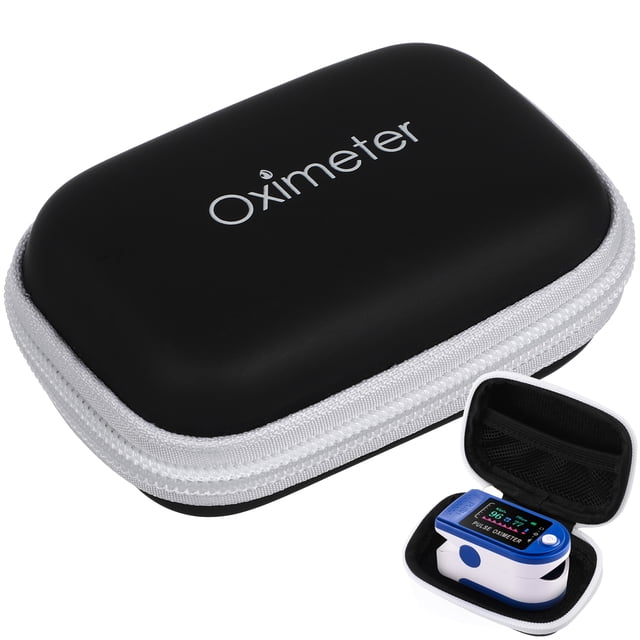 EeaseMX Bolsa con cremallera para oxímetro de sangre, estuche de almacenamiento, bolsa de transporte, estuche protector para oxímetro (negro)